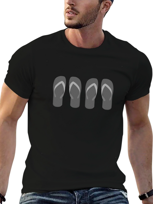 Flip Flop Graphic Tee - Mens Black Casual Shirt