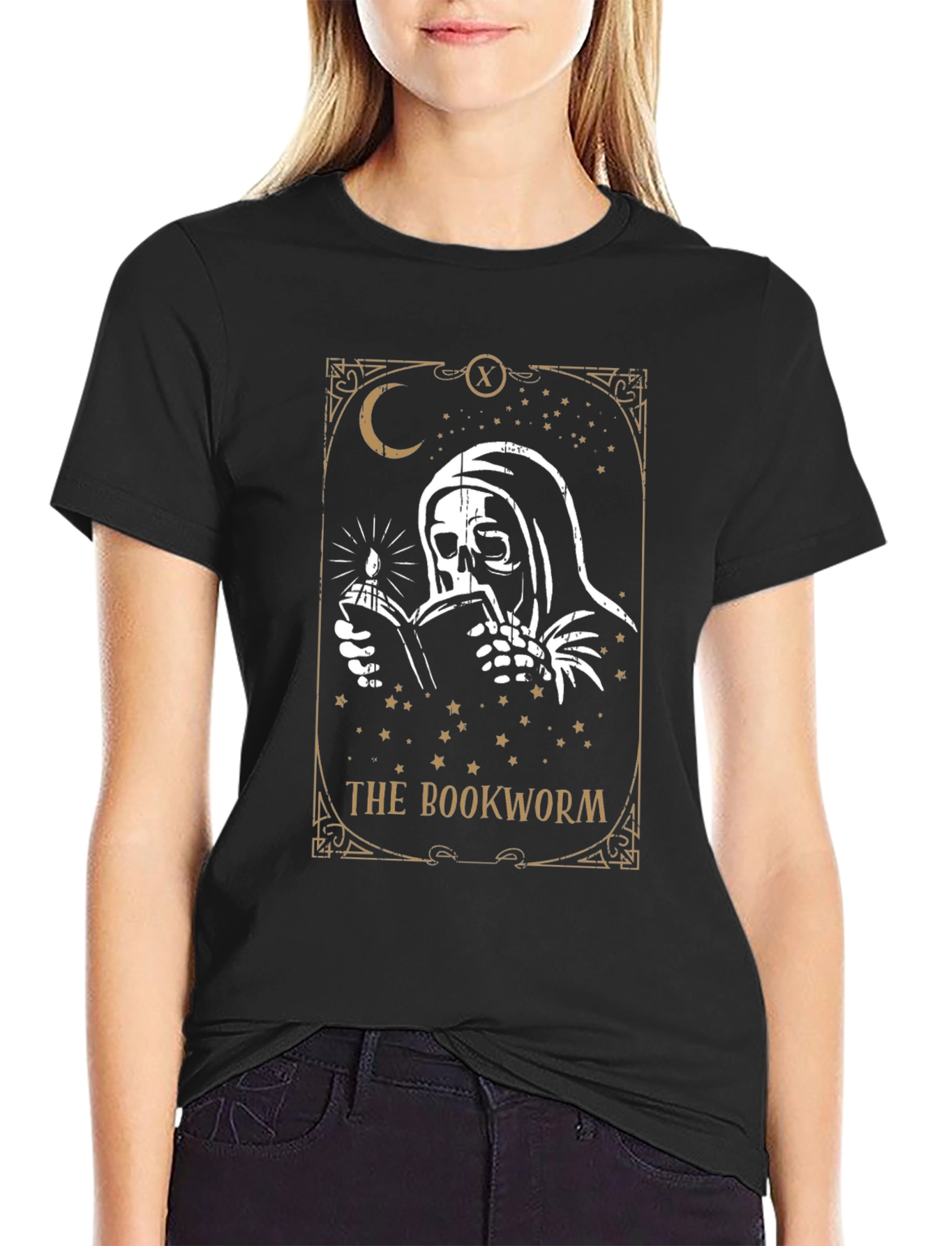 The Bookworm T-Shirt - Reading Grim Reaper Tee