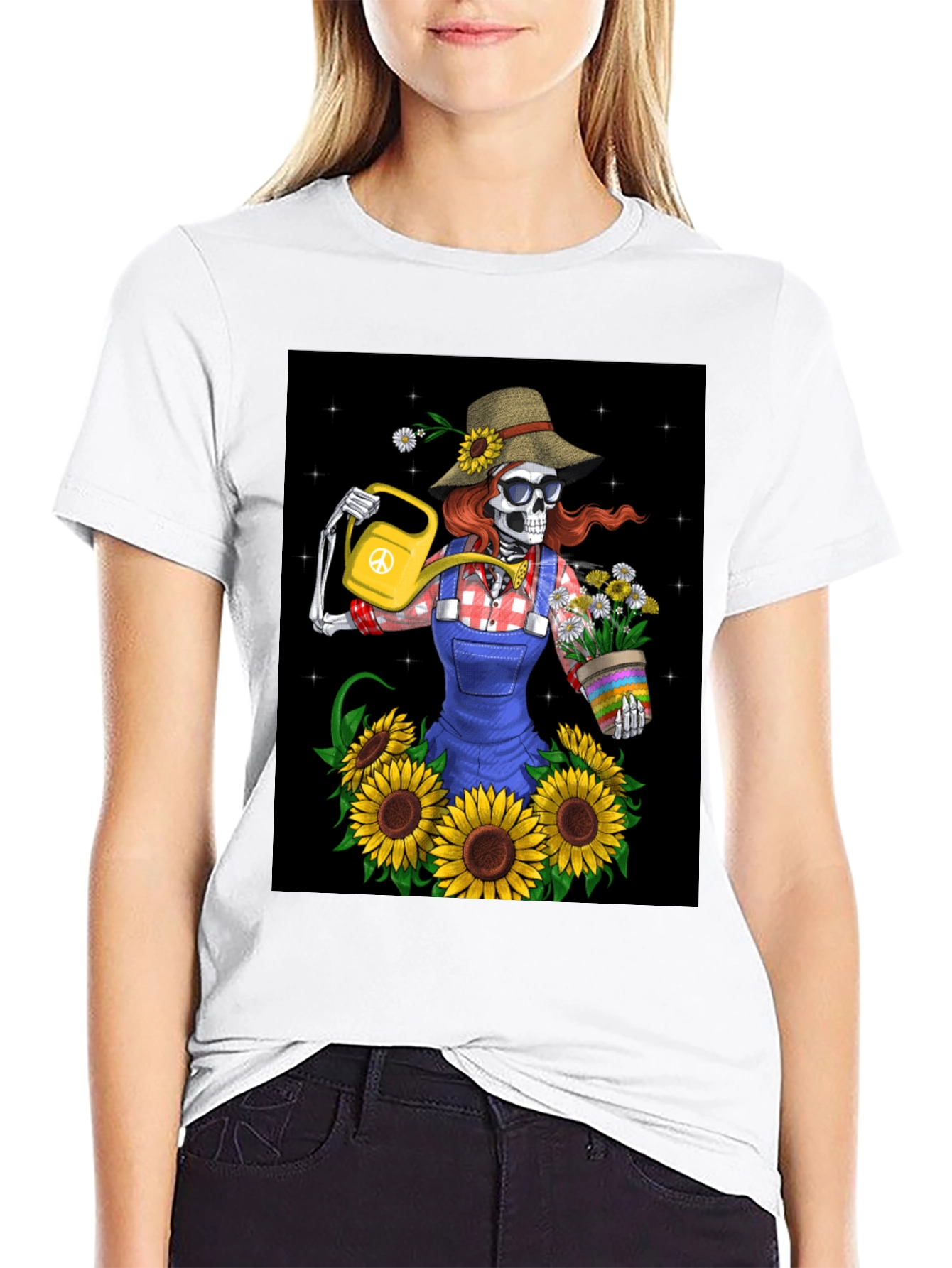 Skeleton Gardener Graphic T-Shirt