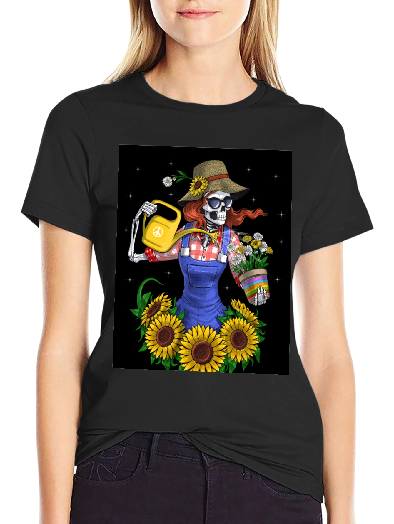 Skeleton Gardener Graphic T-Shirt
