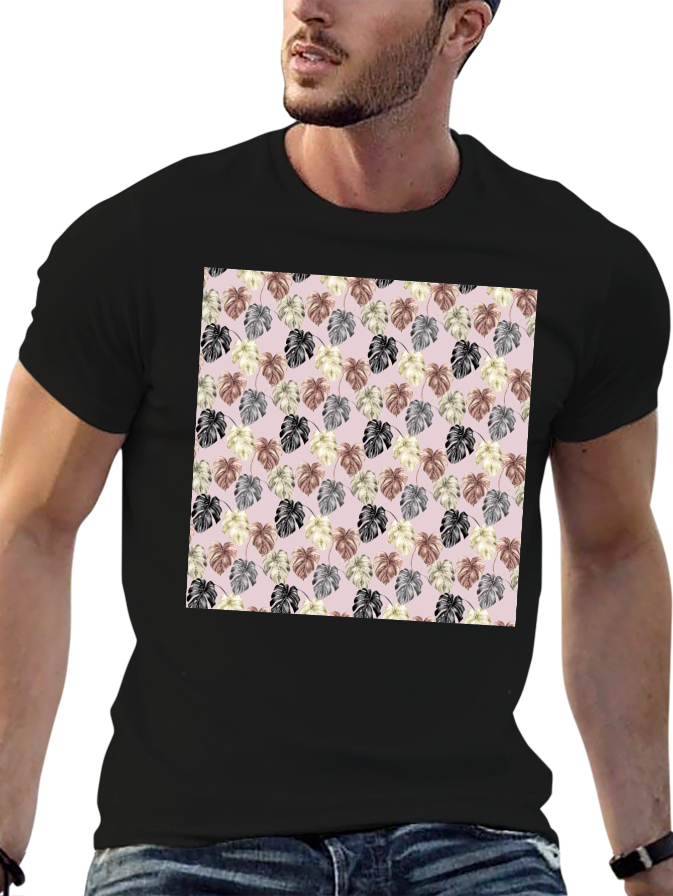 Tropical Leaf Print T-Shirt