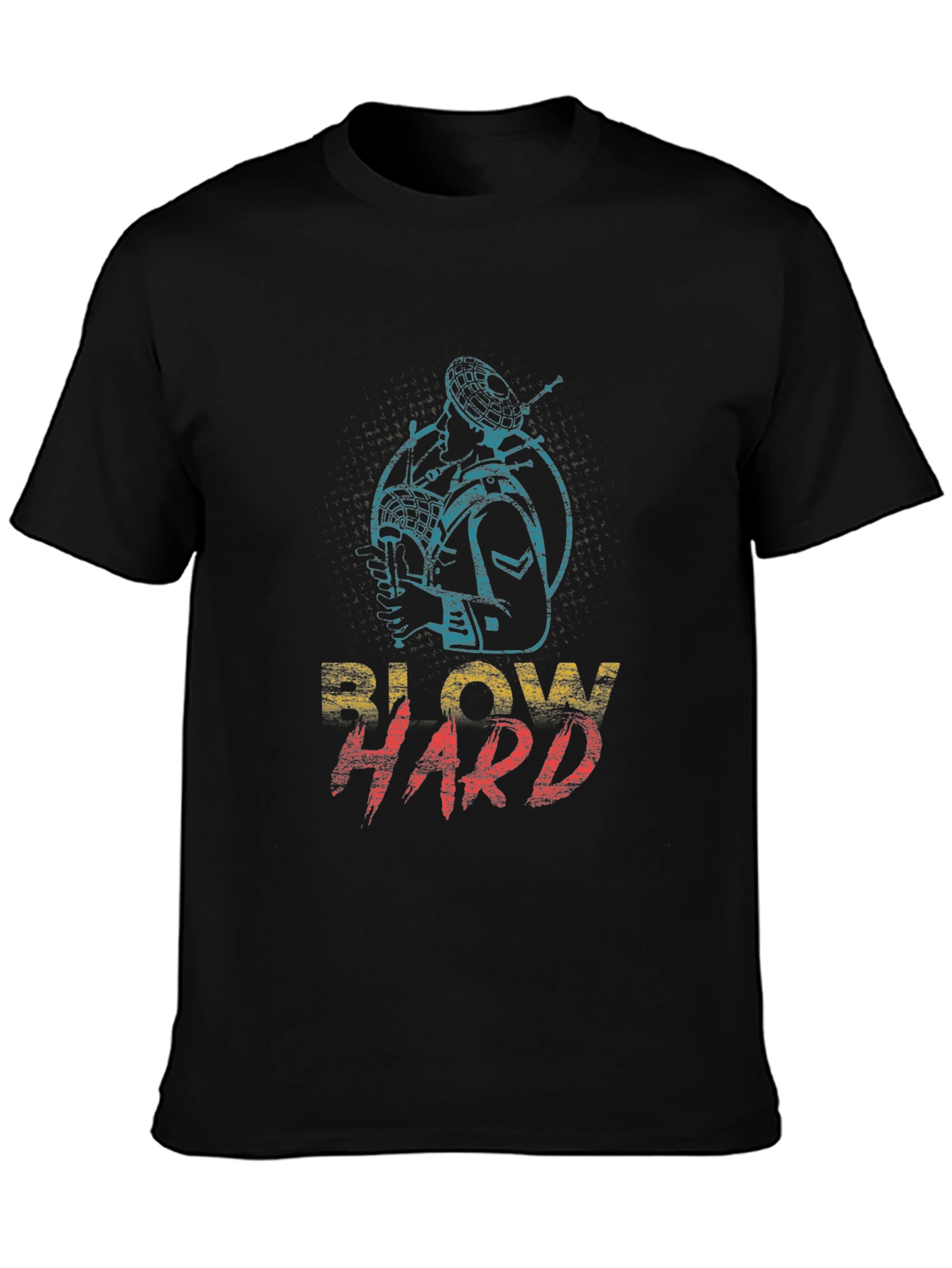 Blow Hard Bagpipe Graphic Tee - Novelty Musician T-Shirt