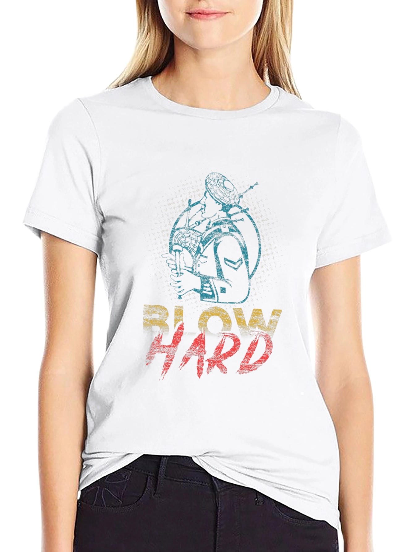 Blow Hard Bagpipe Graphic Tee - Novelty Musician T-Shirt