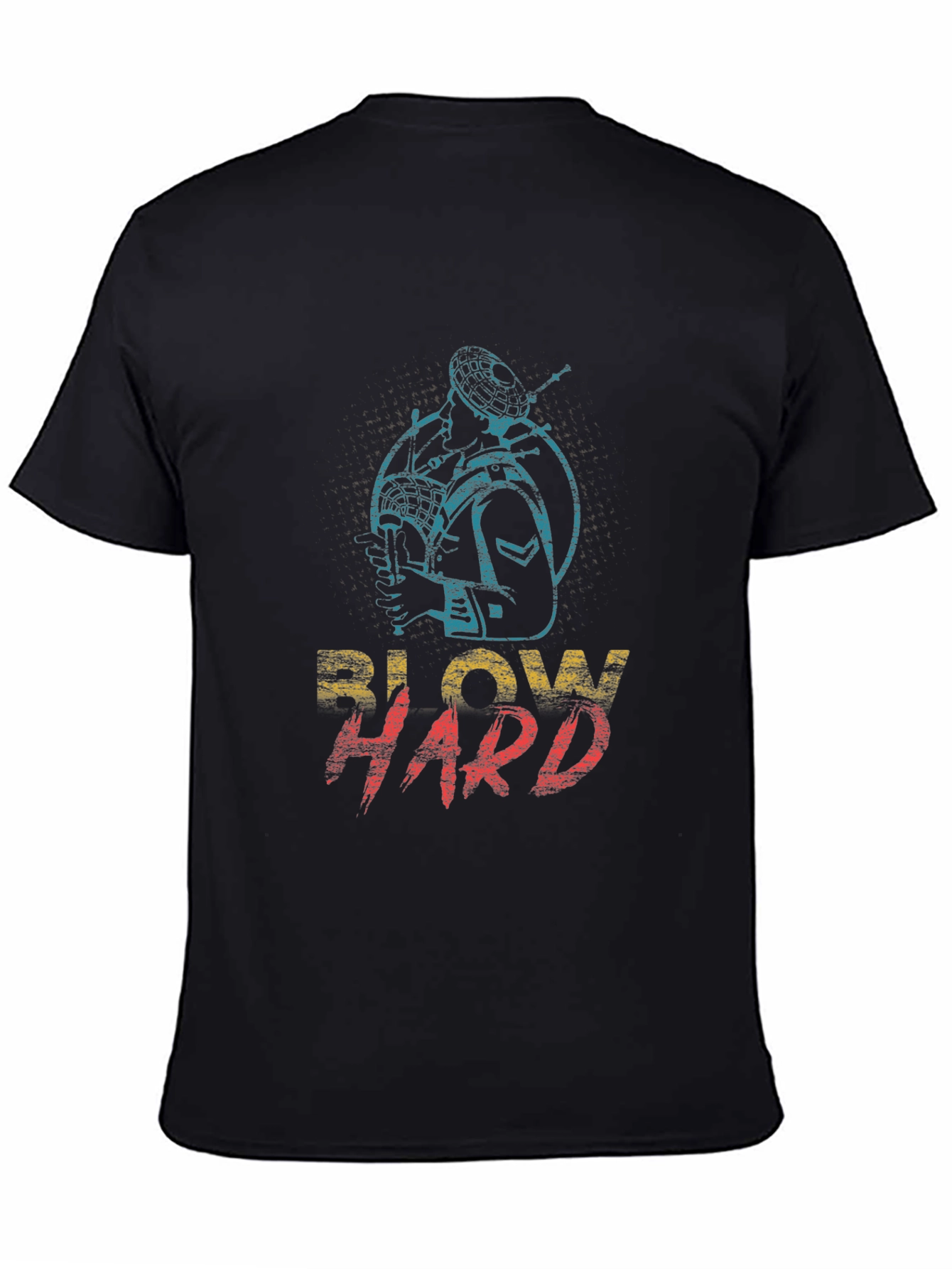 Blow Hard Bagpipe Graphic Tee - Novelty Musician T-Shirt