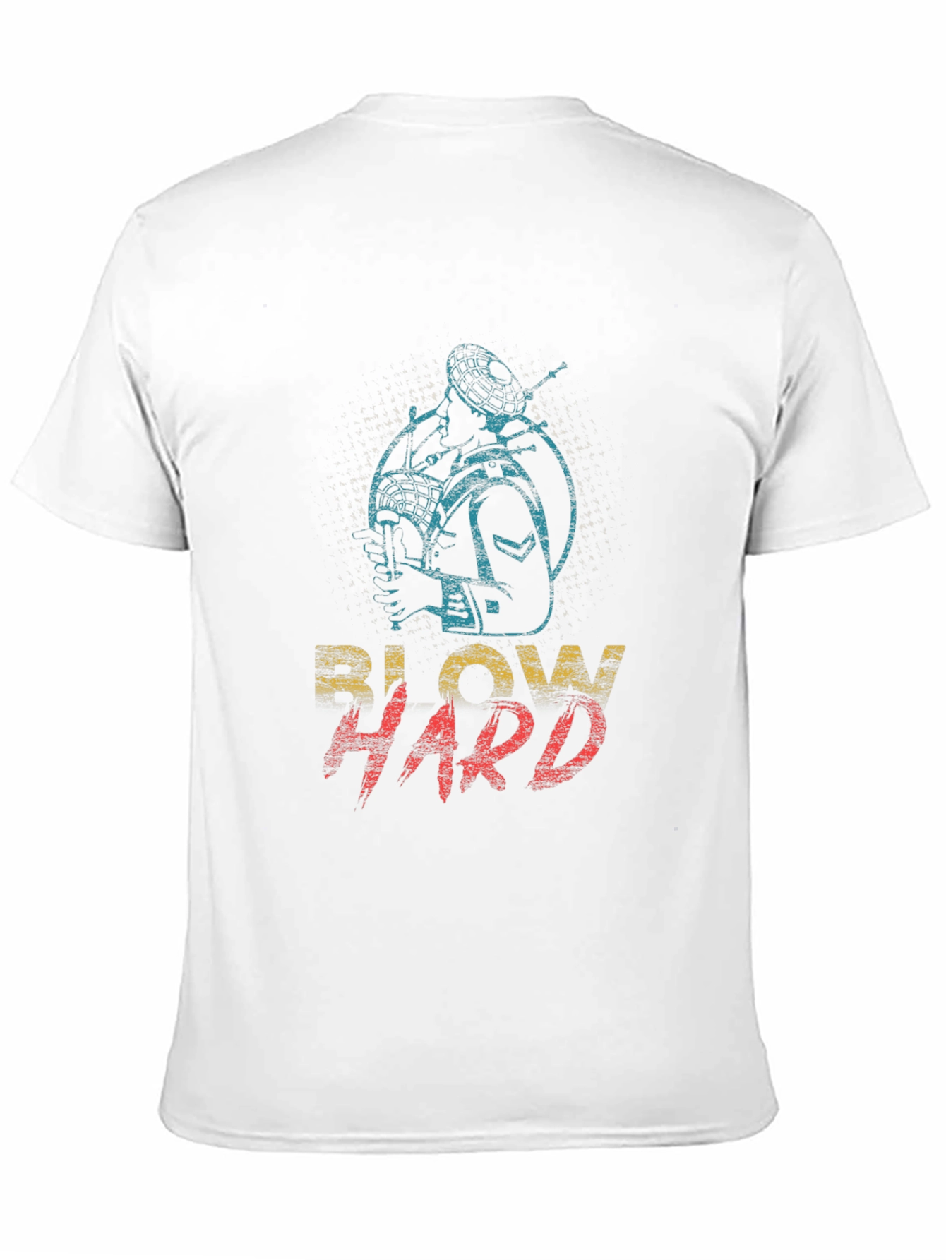 Blow Hard Bagpipe Graphic Tee - Novelty Musician T-Shirt