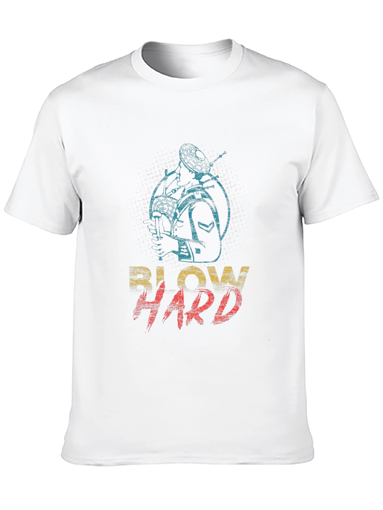 Blow Hard Bagpipe Graphic Tee - Novelty Musician T-Shirt