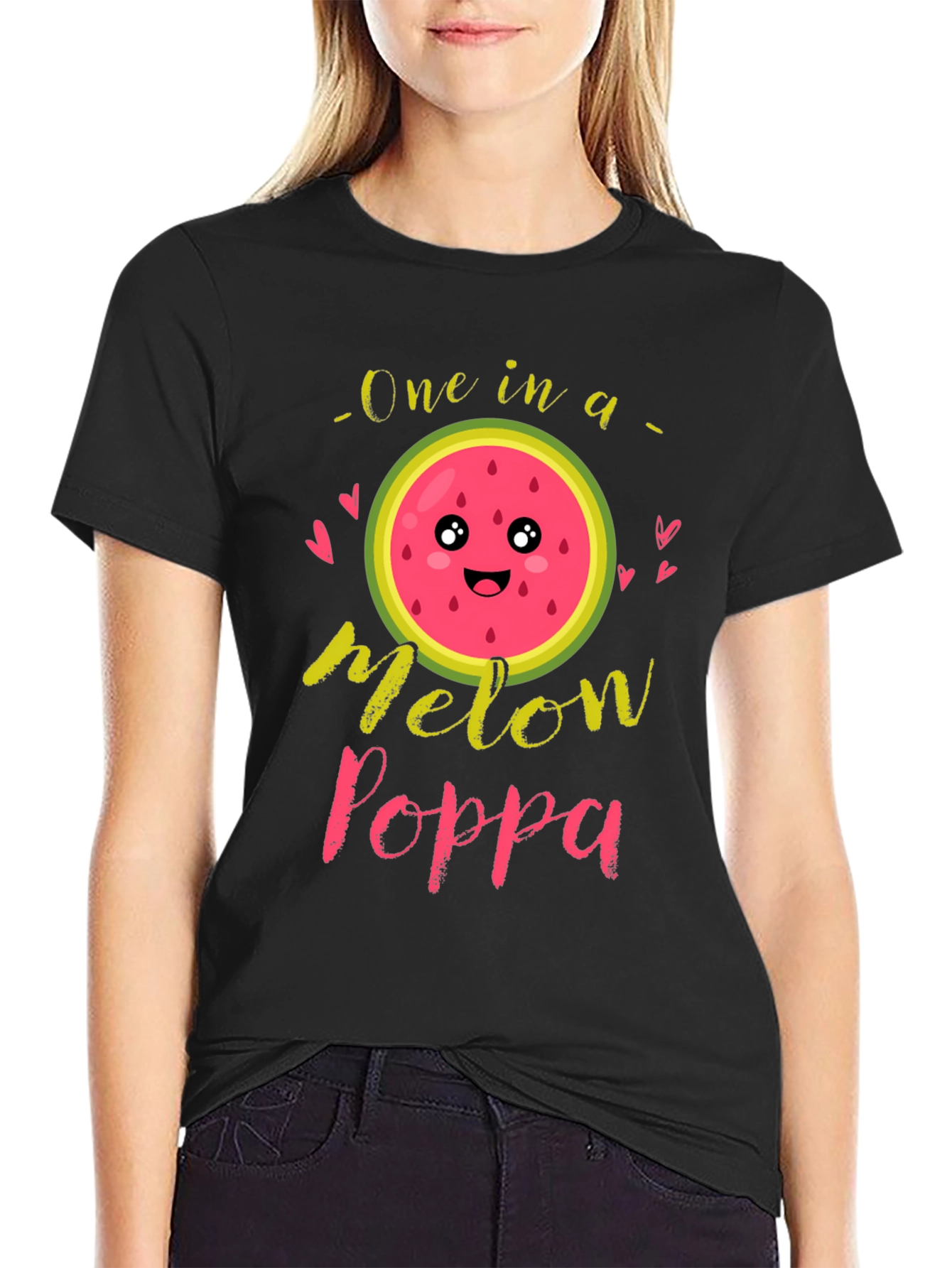 One in a Melon Poppa Black T-Shirt