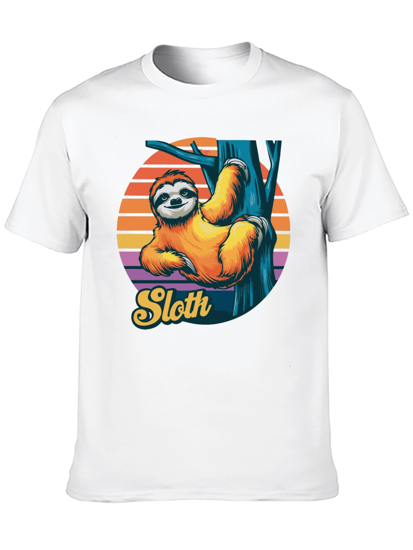 Sloth Graphic Tee - Relaxed Retro Style Shirt