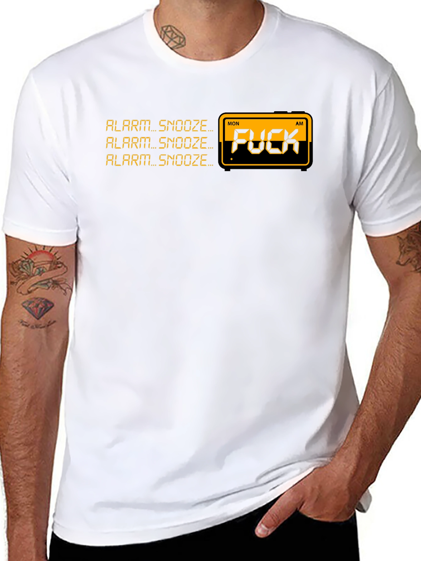 Alarm Snooze Graphic Tee - Funny Offensive T-Shirt