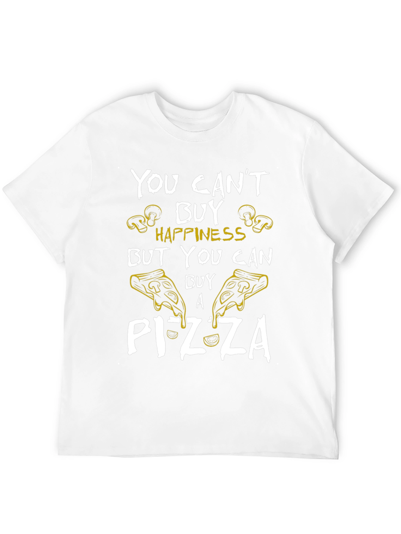 Pizza Happiness Graphic T-Shirt - Unisex Black Tee