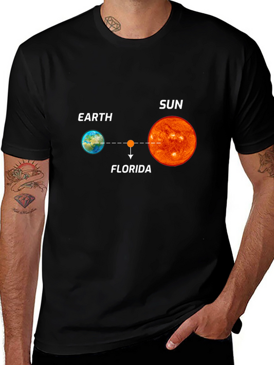 Earth Florida Sun Graphic Black T-Shirt