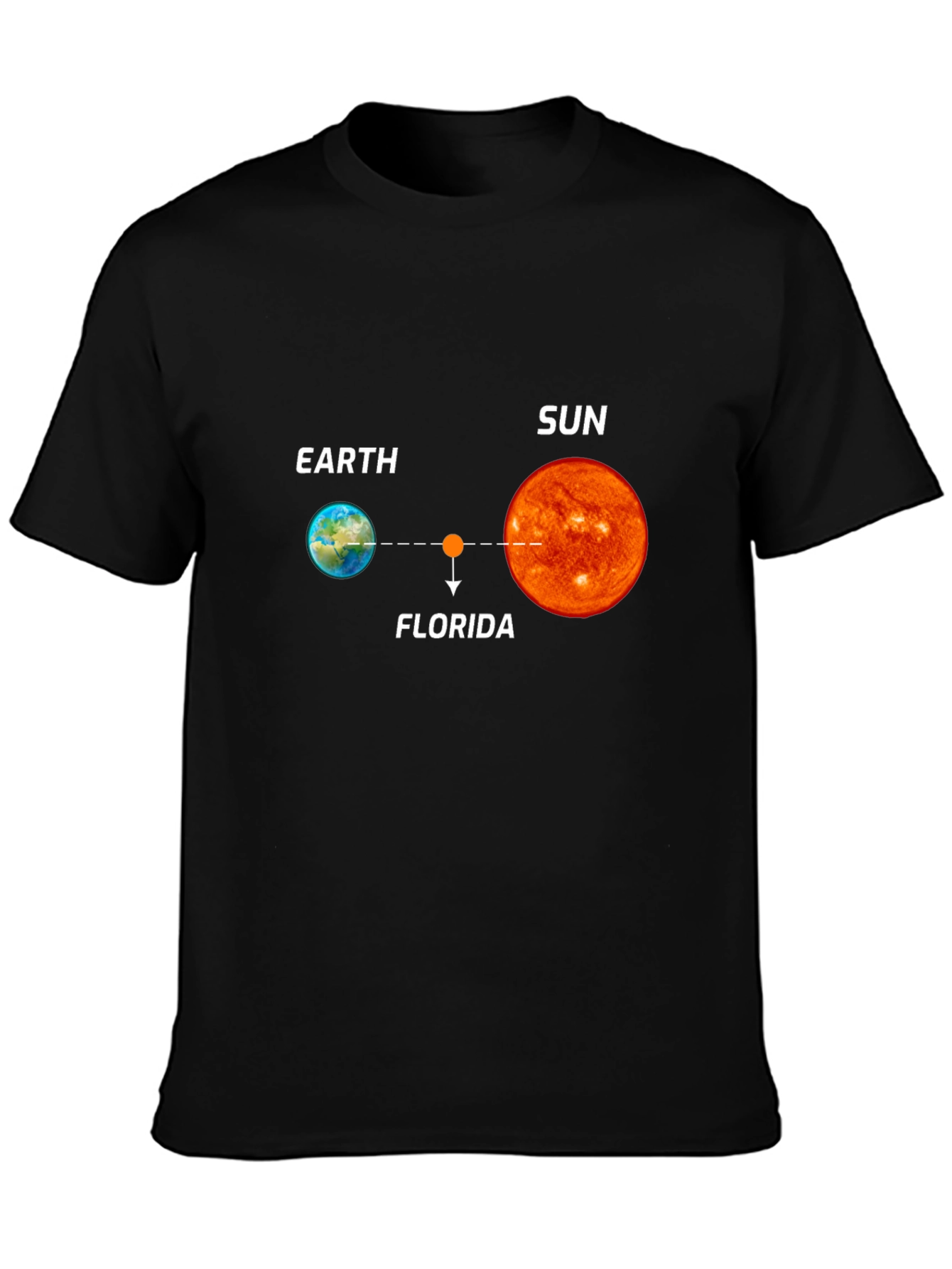 Earth Florida Sun Graphic Black T-Shirt