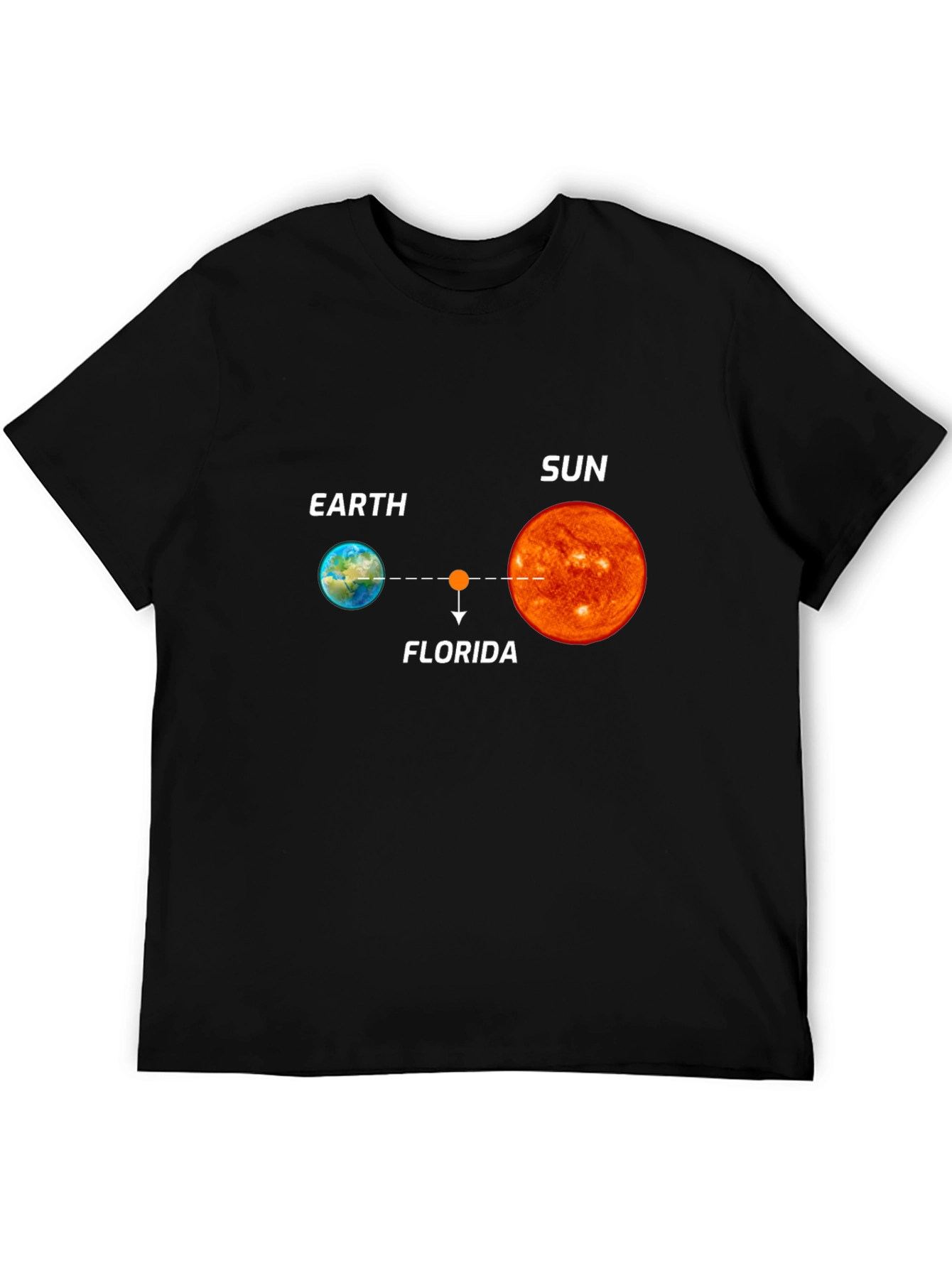 Earth Florida Sun Graphic Black T-Shirt