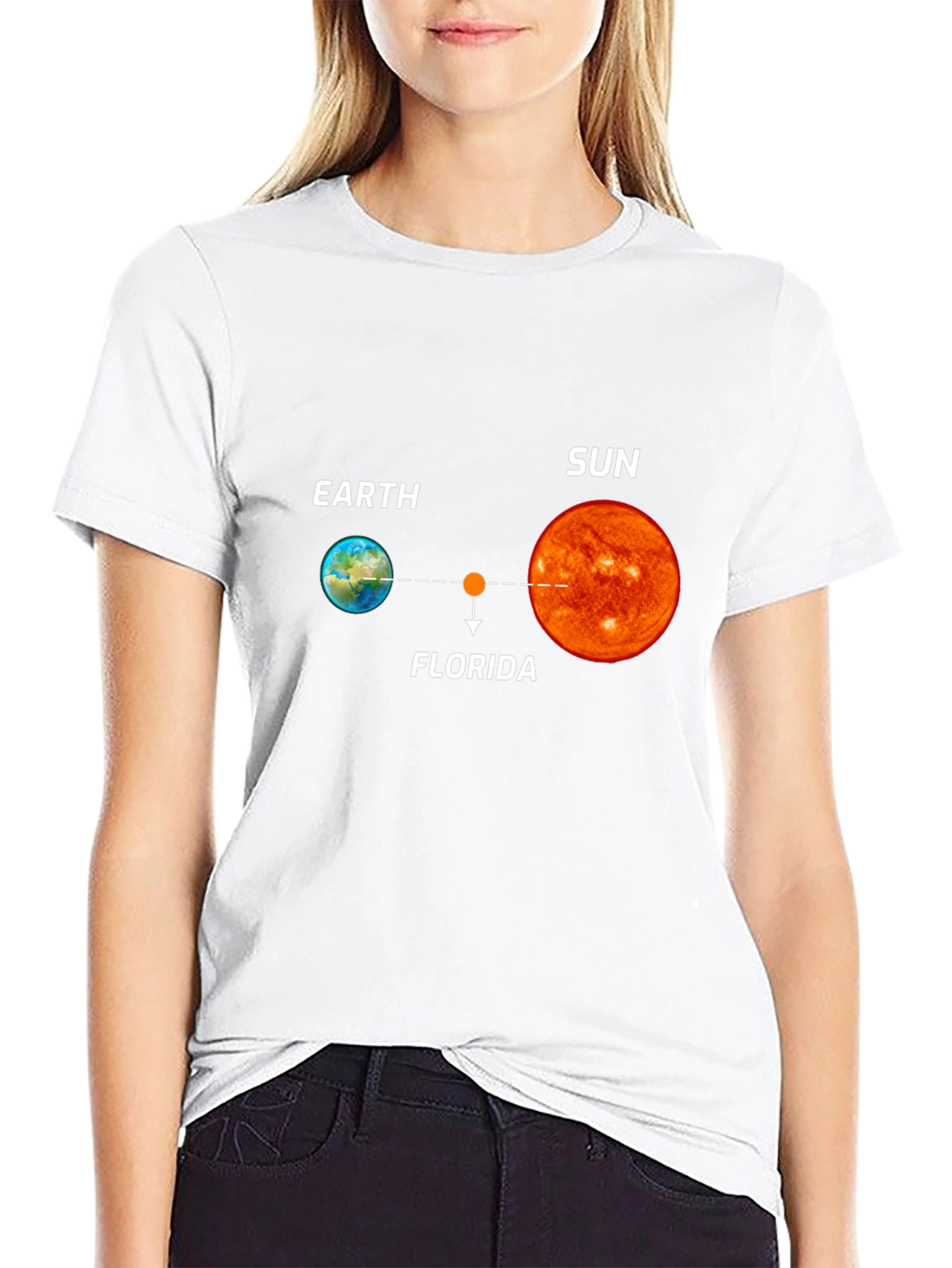 Earth Florida Sun Graphic Black T-Shirt
