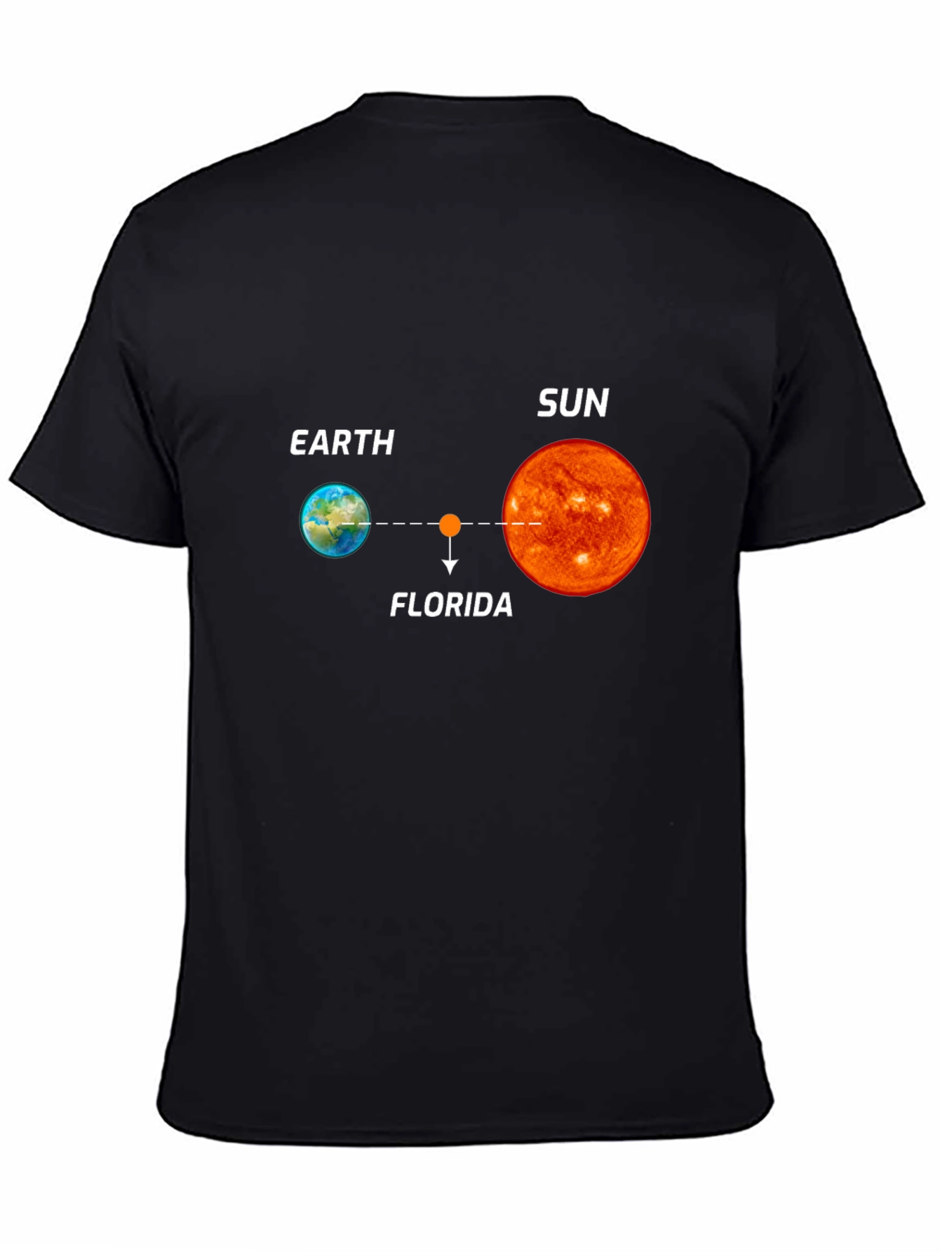 Earth Florida Sun Graphic Black T-Shirt