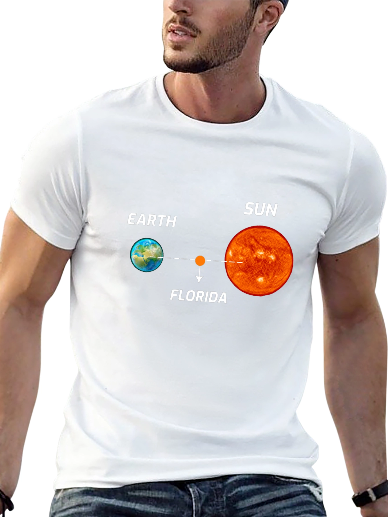 Earth Florida Sun Graphic Black T-Shirt