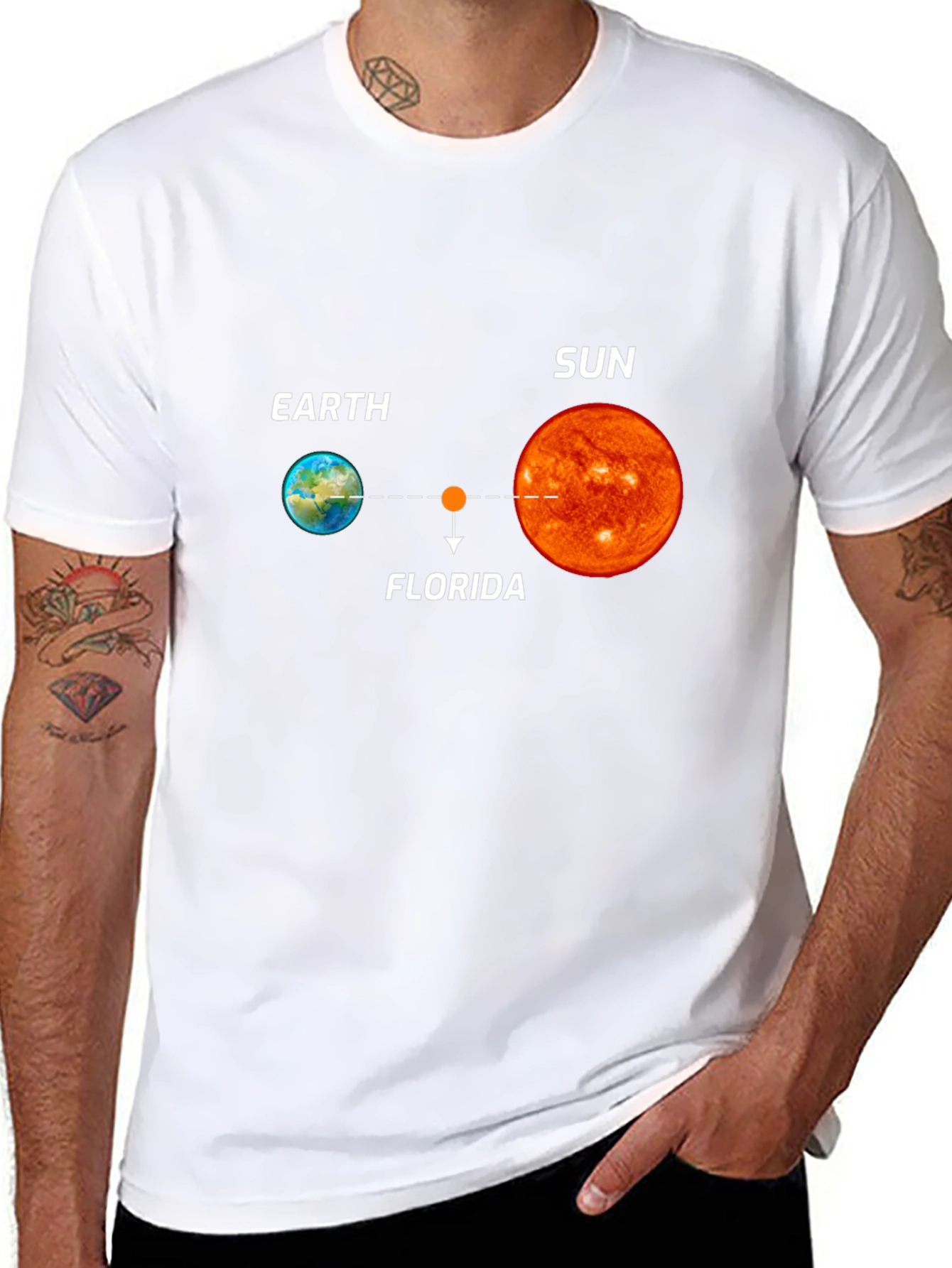 Earth Florida Sun Graphic Black T-Shirt