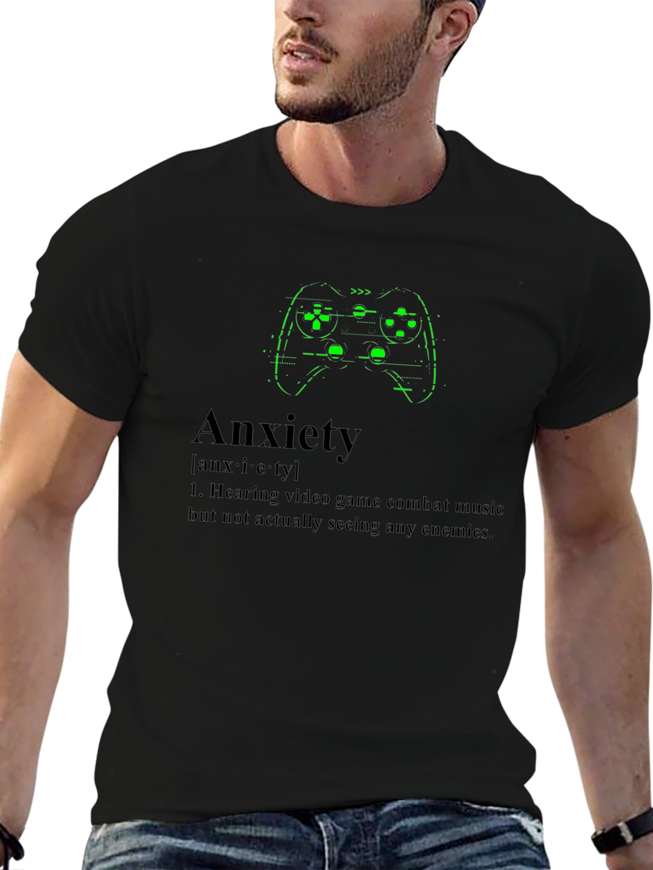 Anxiety Gamer T-Shirt - Video Game Combat Definition