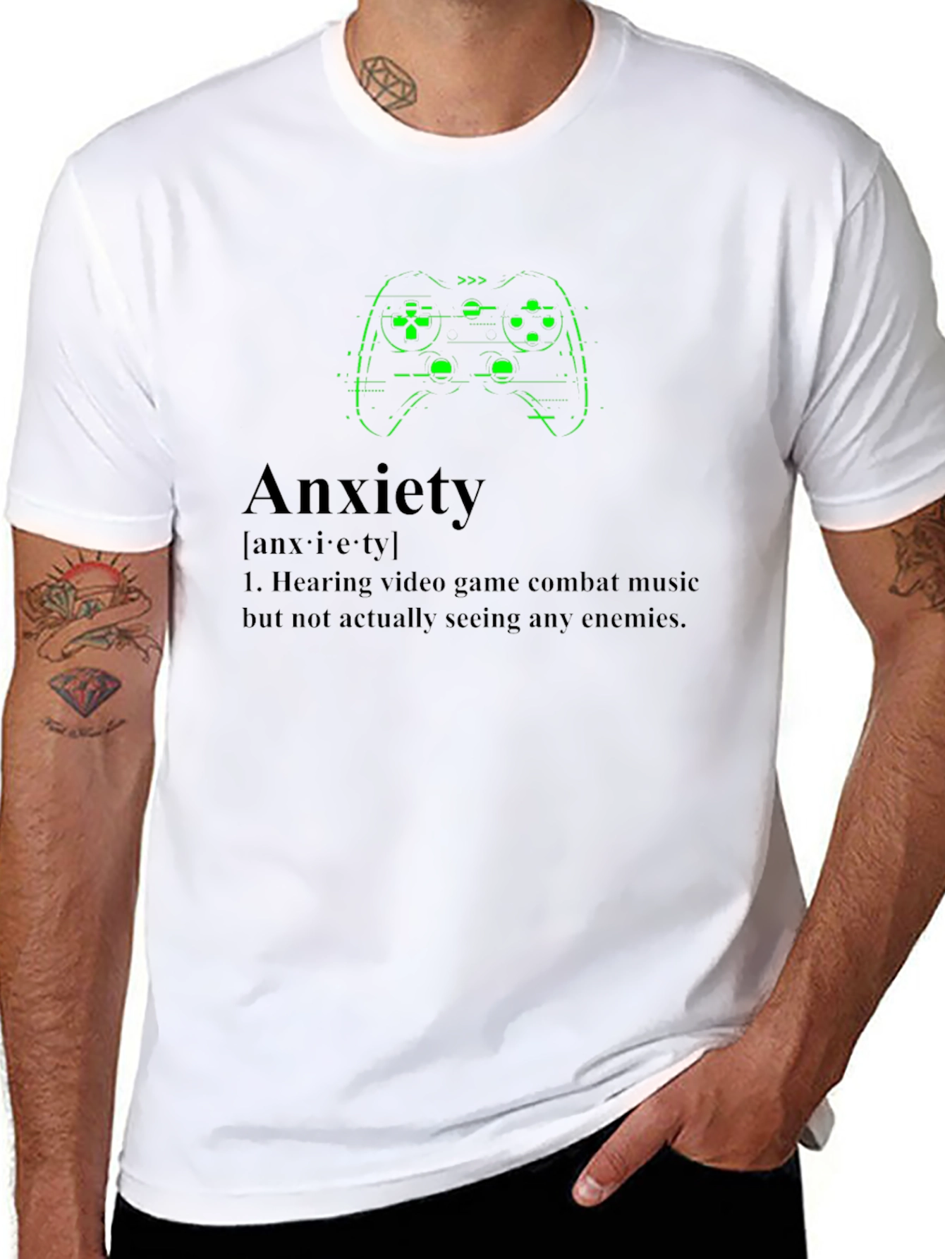 Anxiety Gamer T-Shirt - Video Game Combat Definition