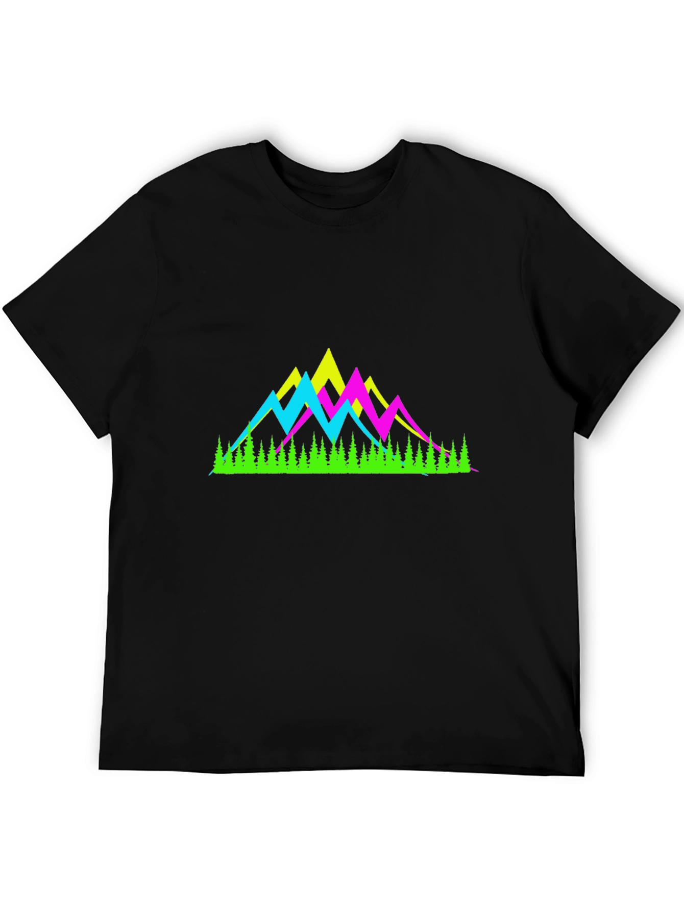 Neon Mountain Graphic Tee - Black T-Shirt