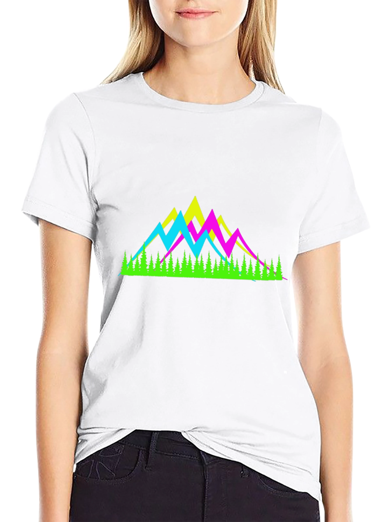 Neon Mountain Graphic Tee - Black T-Shirt