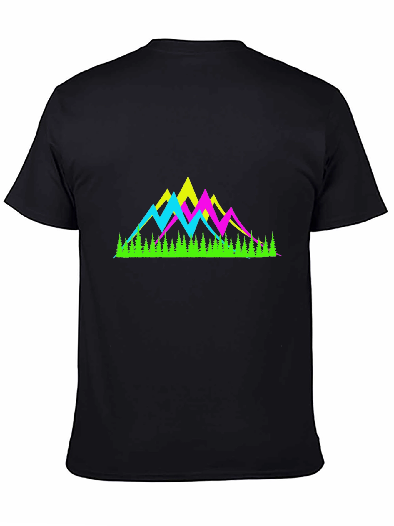 Neon Mountain Graphic Tee - Black T-Shirt
