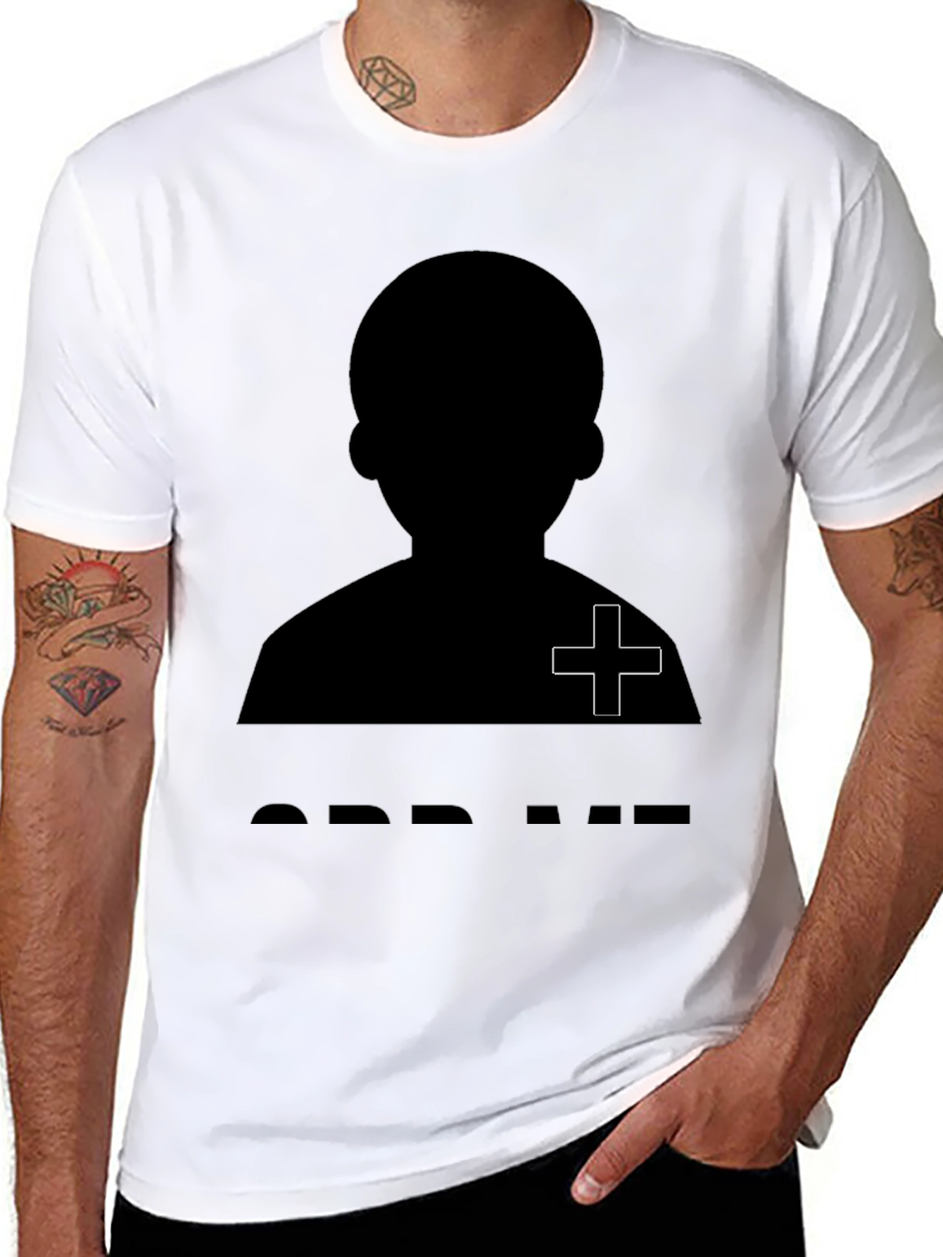 Silhouette Graphic Tee - Black Crew Neck T-Shirt