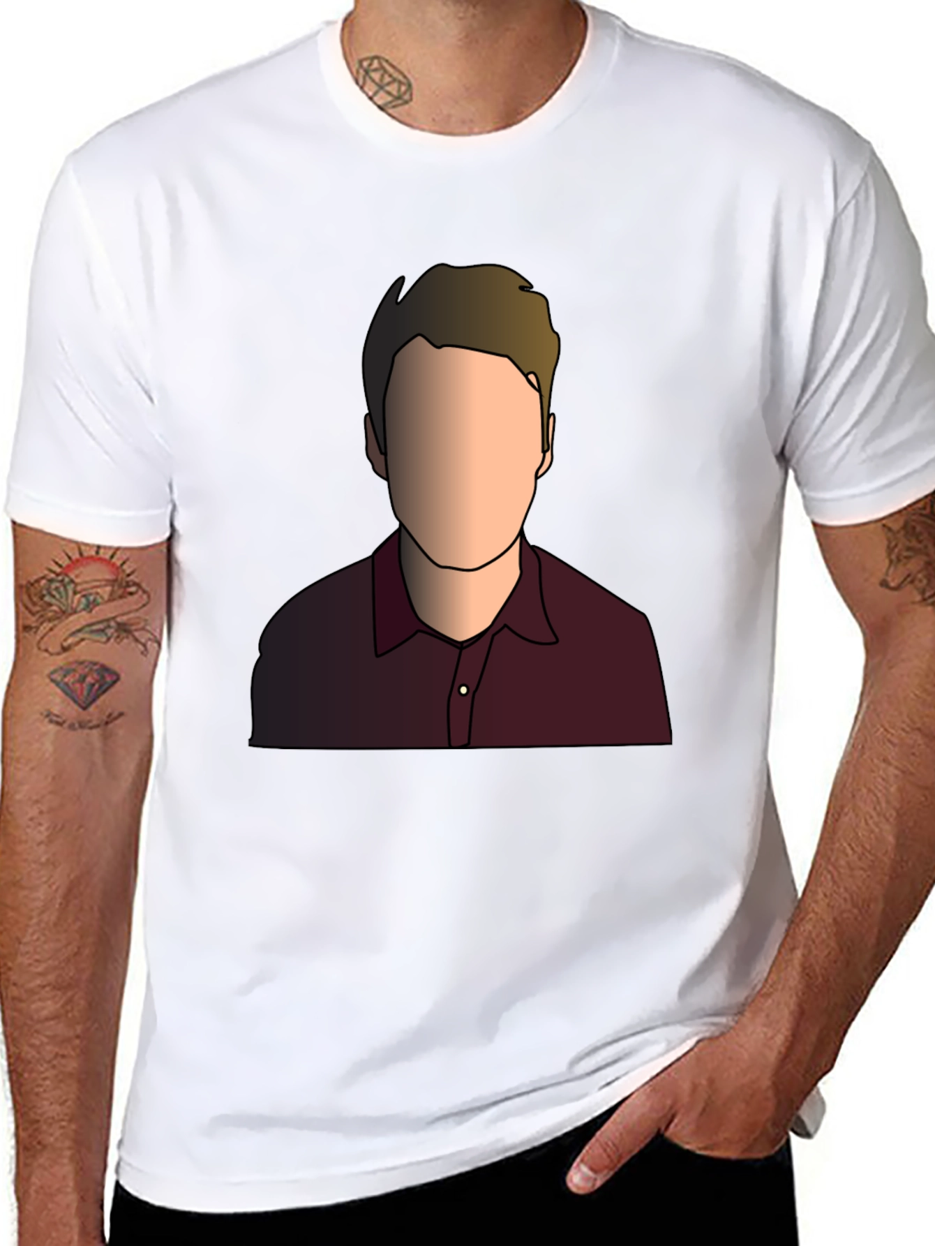 Illustrated Faceless Portrait T-Shirt