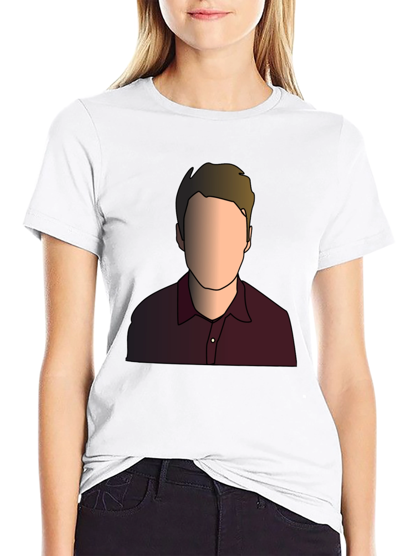 Illustrated Faceless Portrait T-Shirt