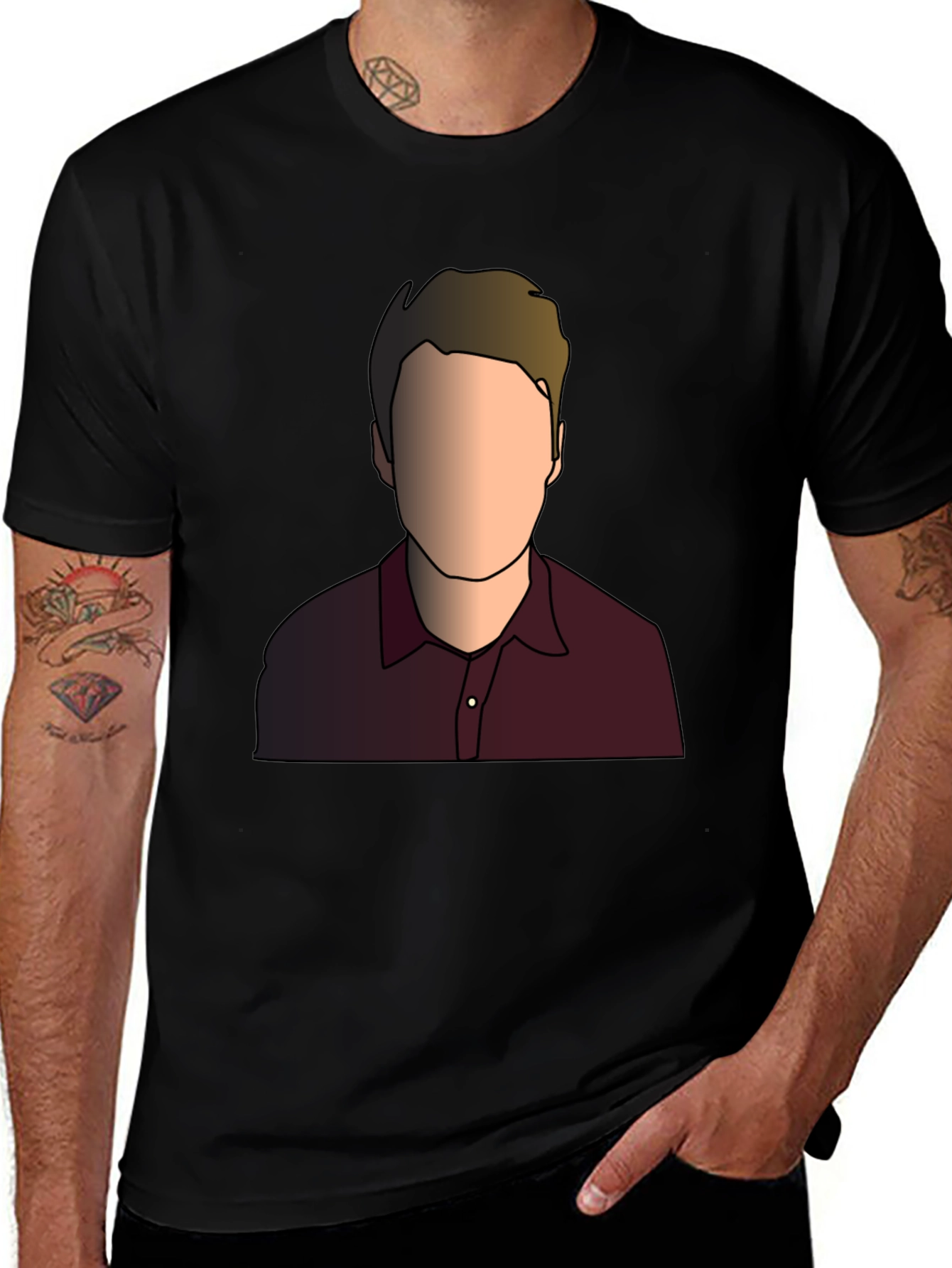 Illustrated Faceless Portrait T-Shirt