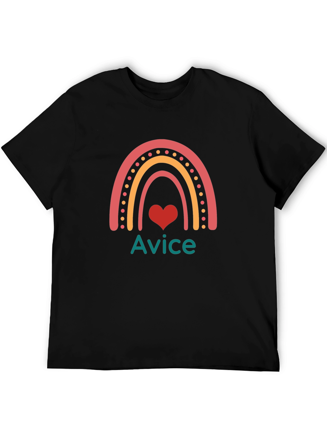 Cute Rainbow Heart Tee - Avice Personalized T-Shirt