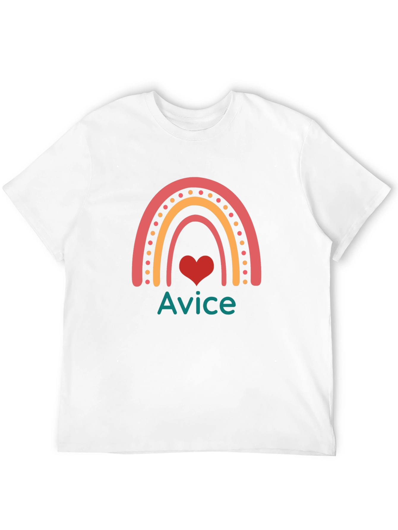 Cute Rainbow Heart Tee - Avice Personalized T-Shirt