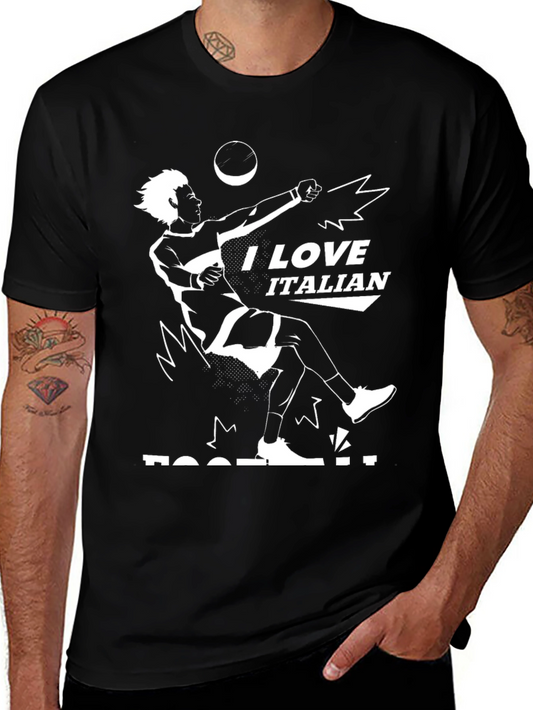 I Love Italian Football Graphic Tee - Black