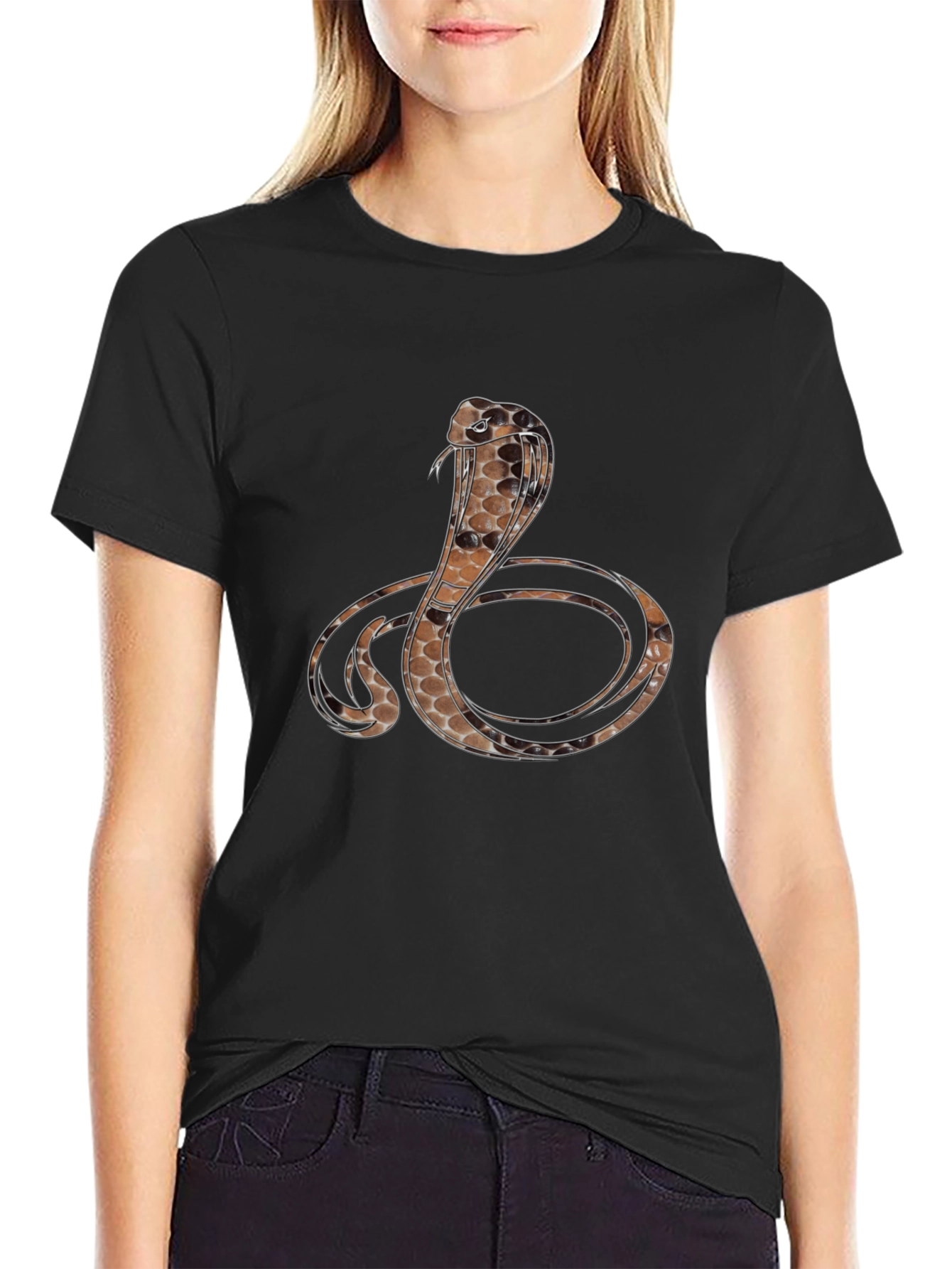 Cobra Graphic Print T-Shirt - Mens Black Tee