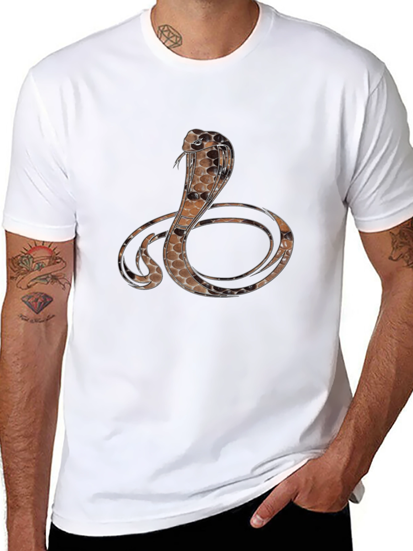 Cobra Graphic Print T-Shirt - Mens Black Tee