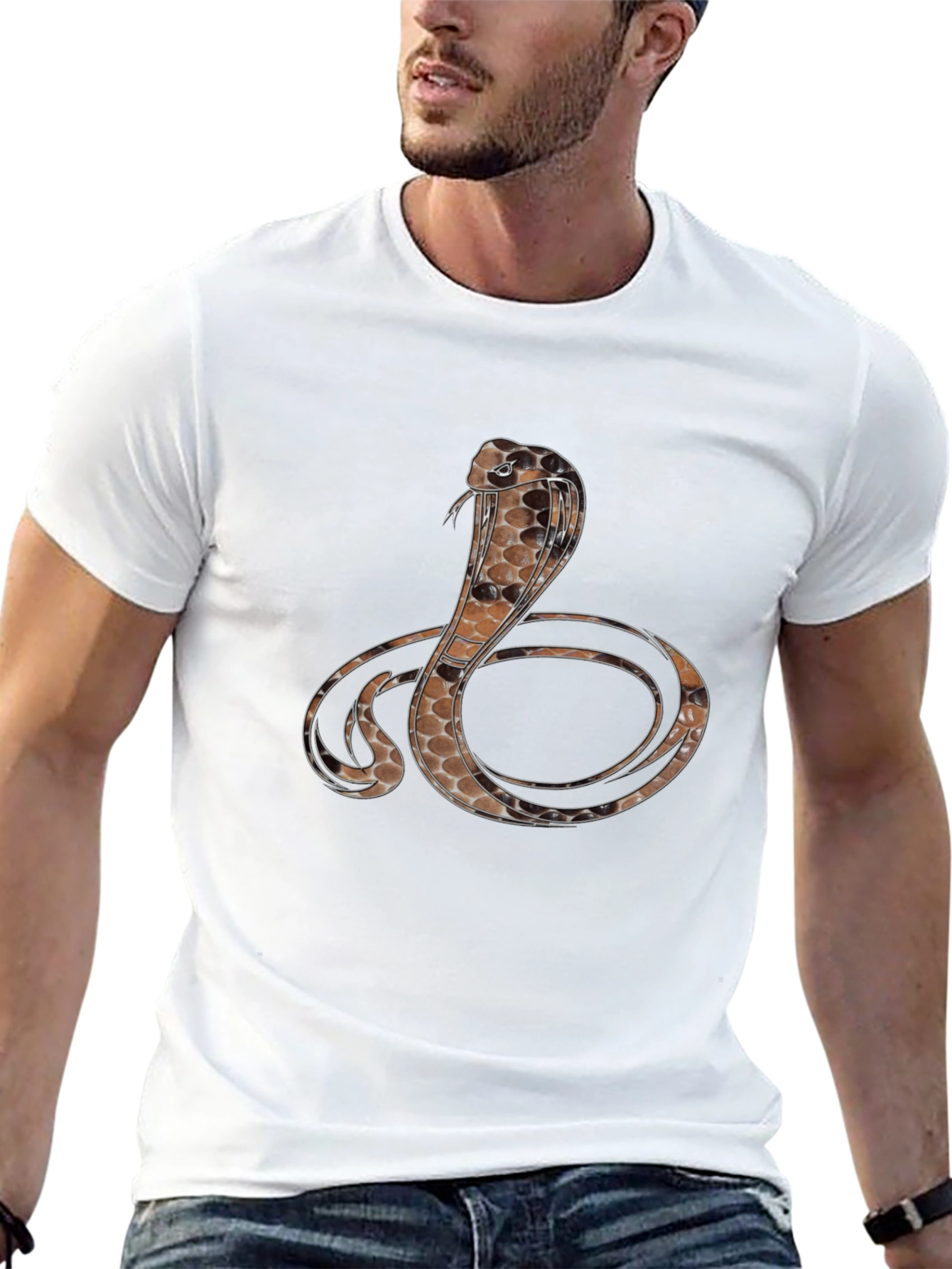 Cobra Graphic Print T-Shirt - Mens Black Tee