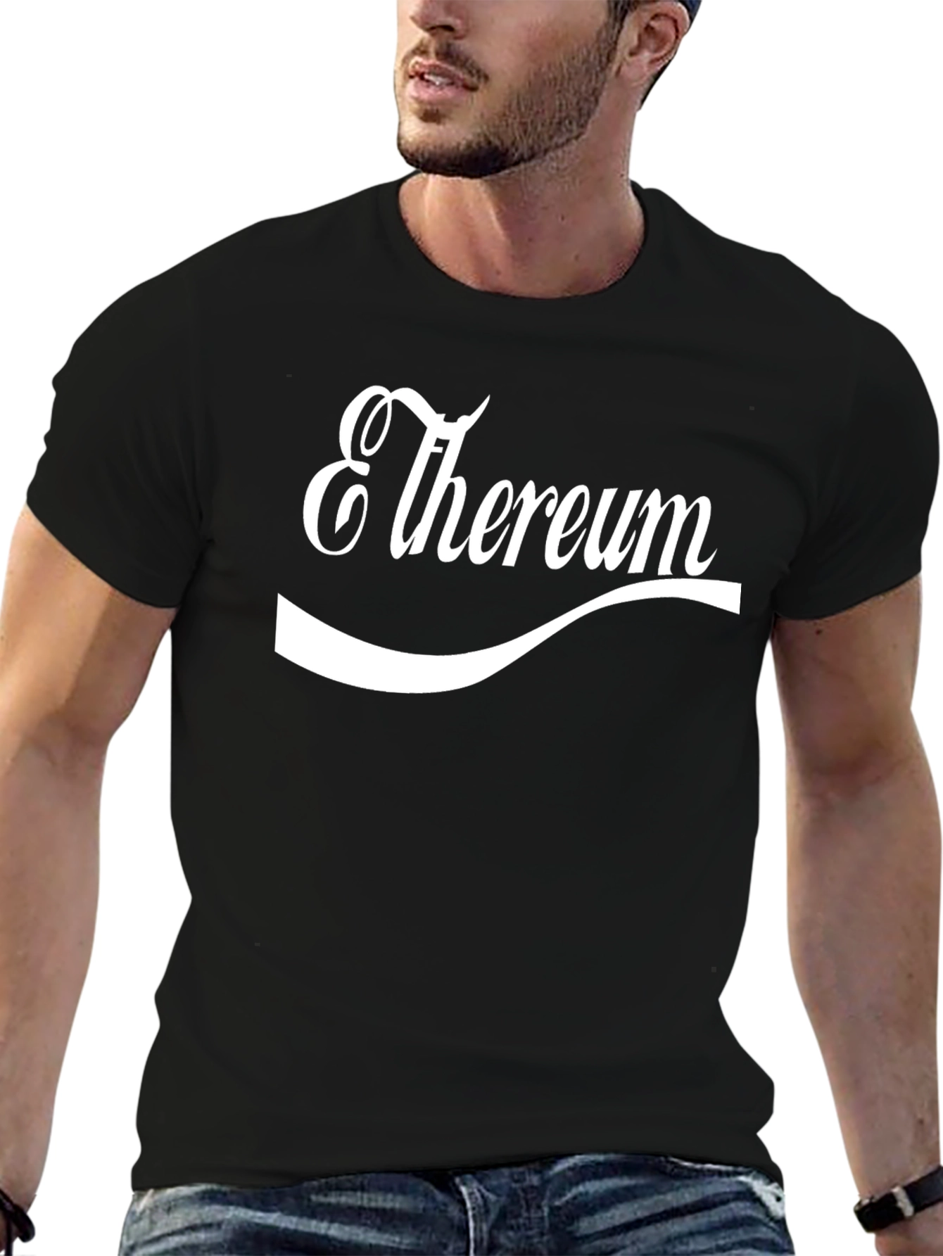 Ethereum Logo Black T-Shirt - Crypto Enthusiast Tee
