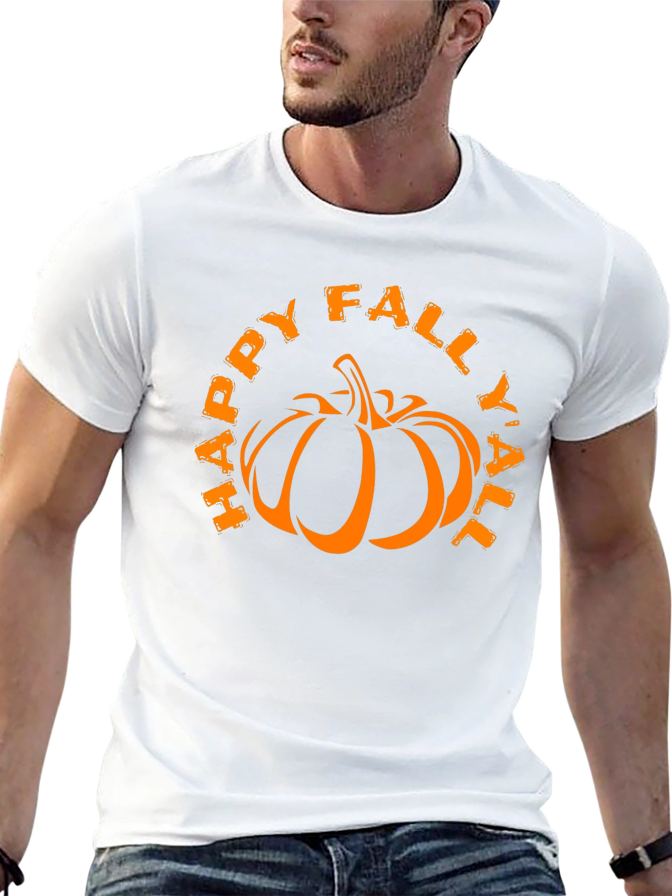 Happy Fall Yall Pumpkin Graphic T-Shirt