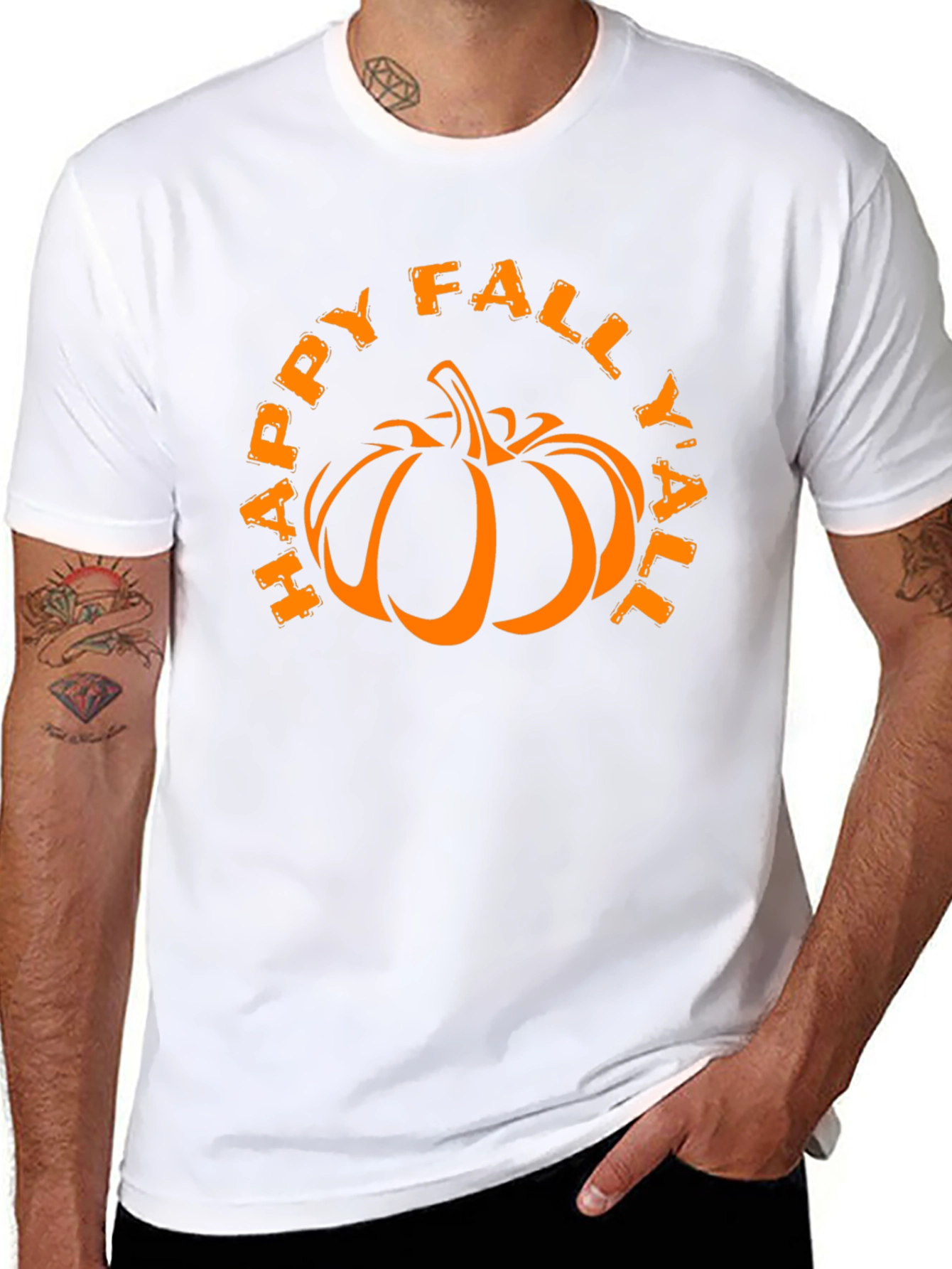 Happy Fall Yall Pumpkin Graphic T-Shirt