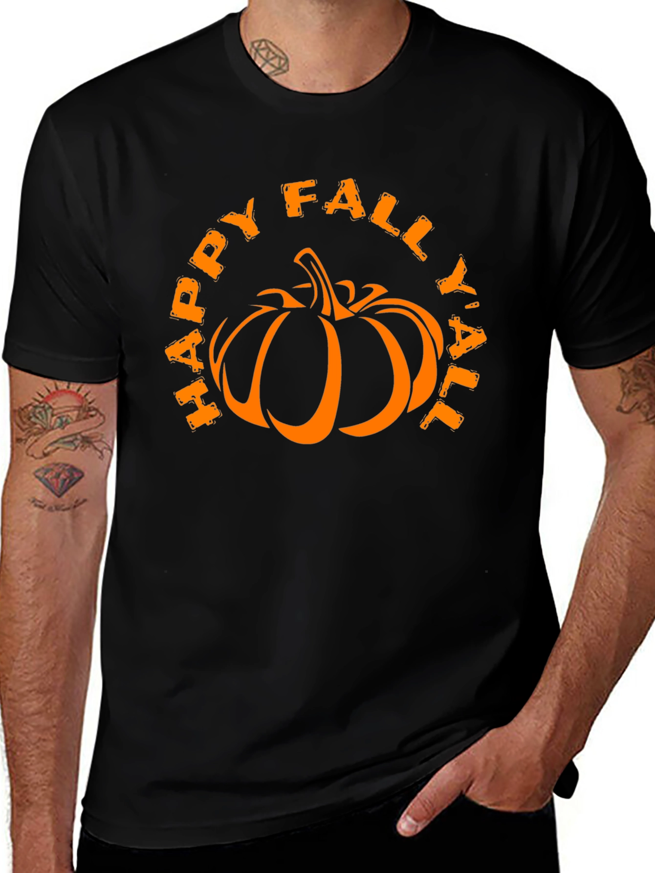 Happy Fall Yall Pumpkin Graphic T-Shirt
