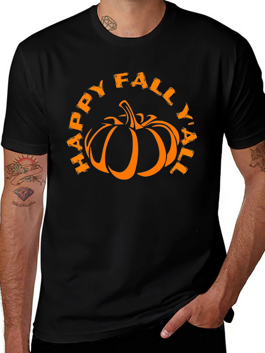 Happy Fall Yall Pumpkin Graphic T-Shirt