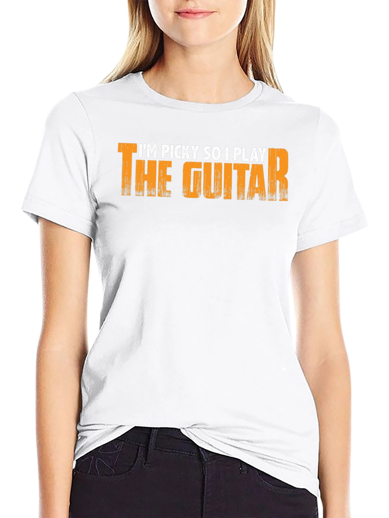 Picky Guitar Player Graphic Tee - Black Cotton T-Shirt