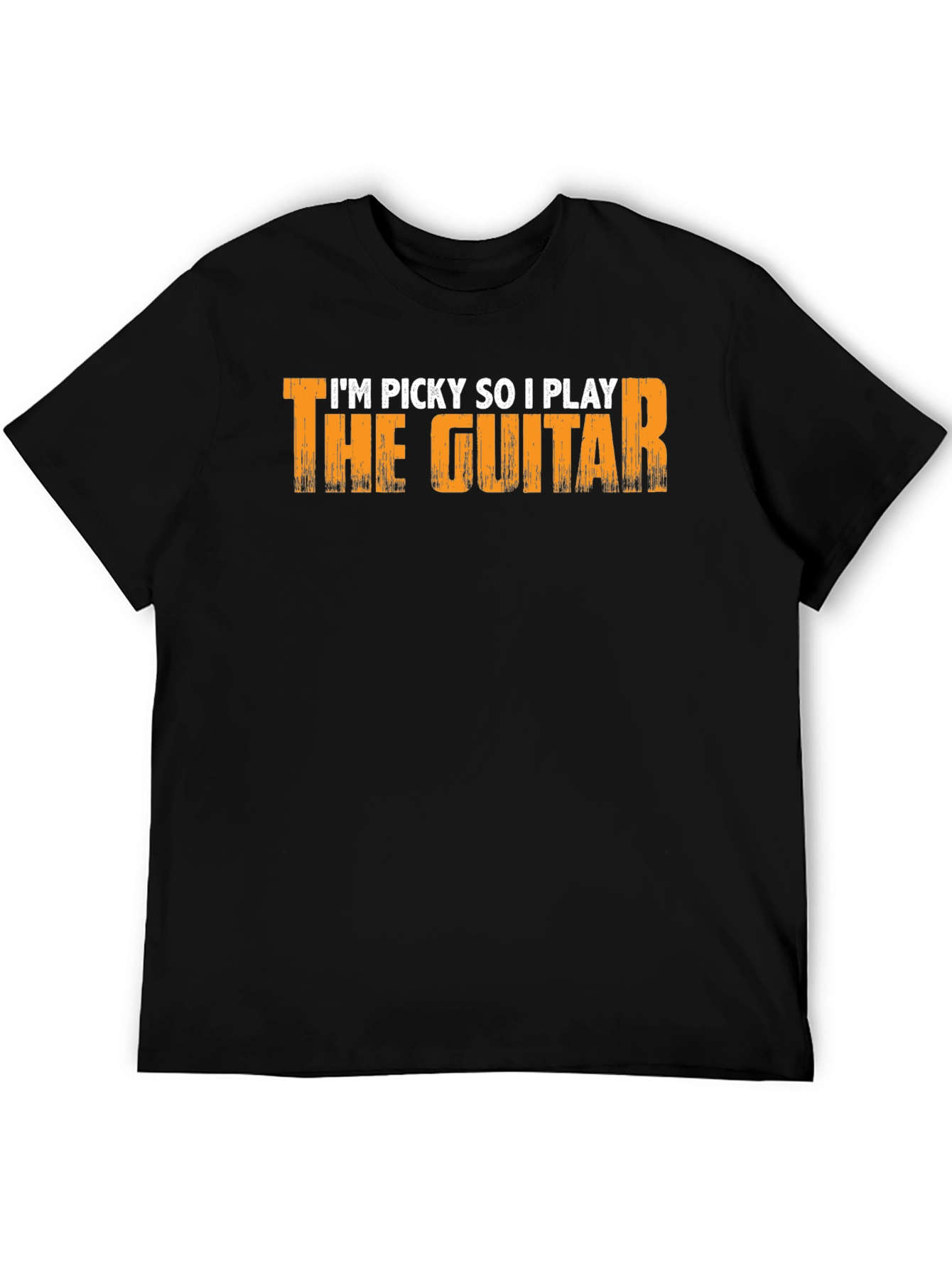 Picky Guitar Player Graphic Tee - Black Cotton T-Shirt