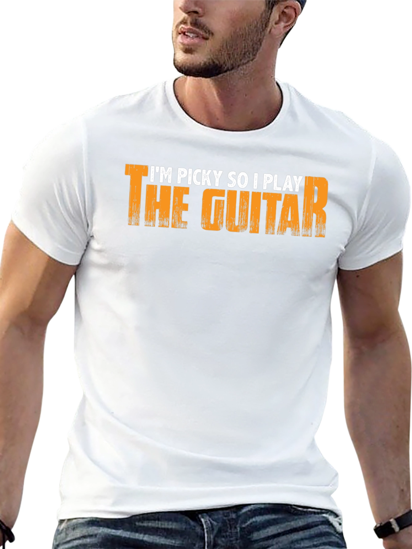 Picky Guitar Player Graphic Tee - Black Cotton T-Shirt