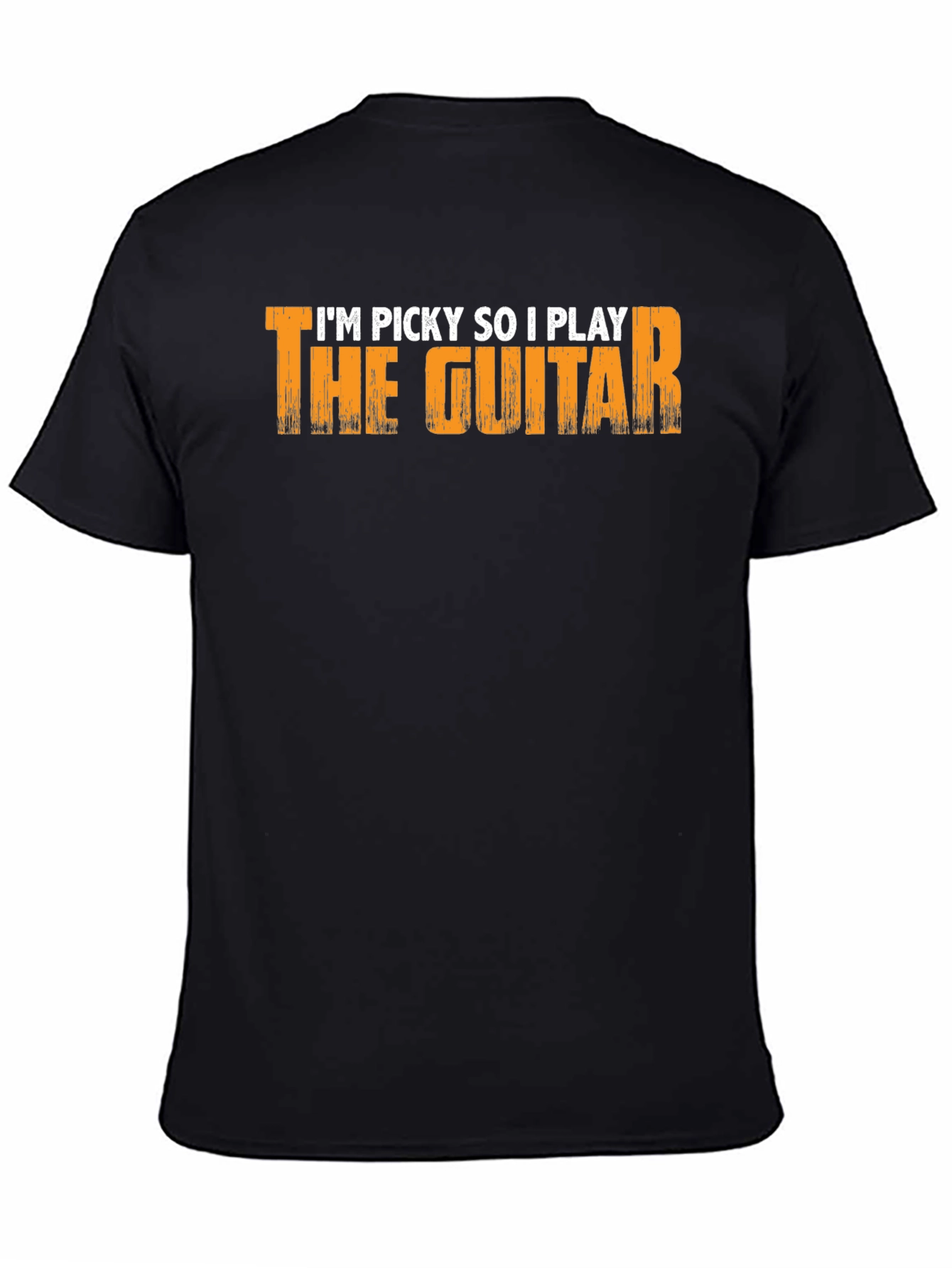 Picky Guitar Player Graphic Tee - Black Cotton T-Shirt