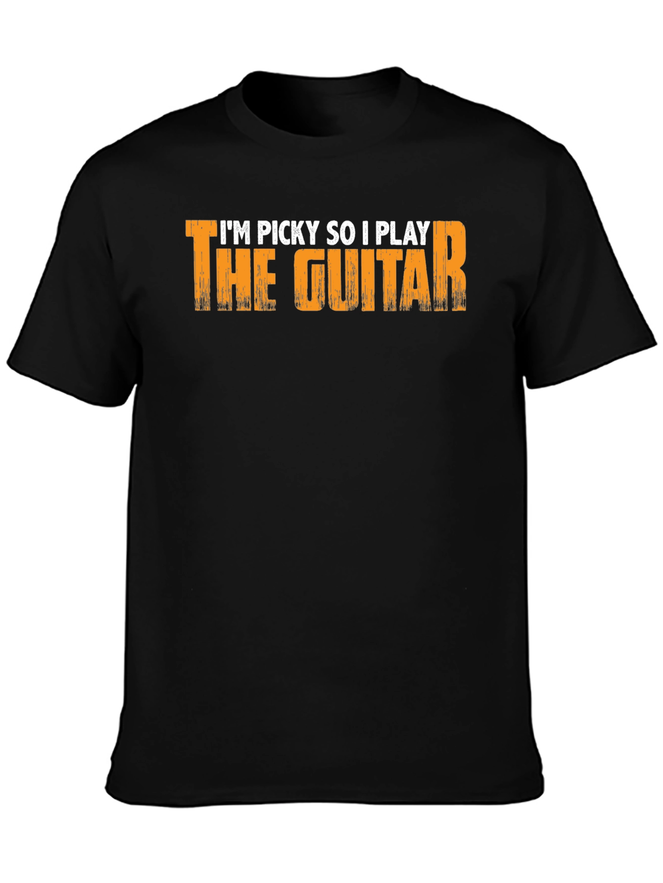 Picky Guitar Player Graphic Tee - Black Cotton T-Shirt