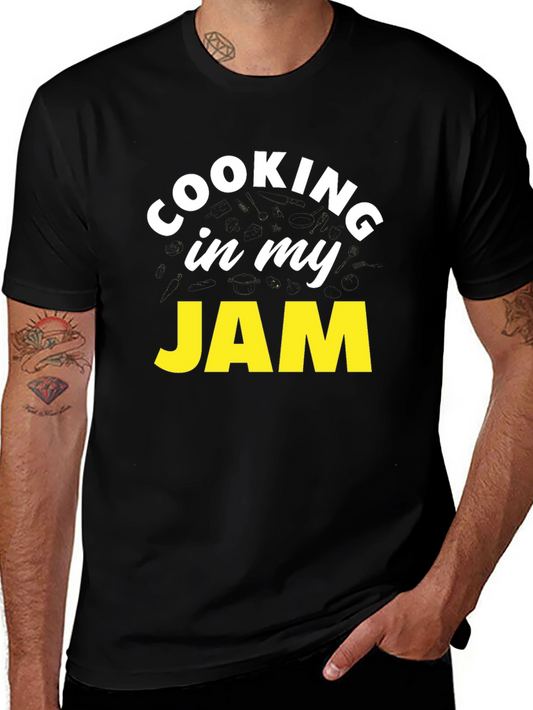 Cooking In My Jam Black Graphic Tee