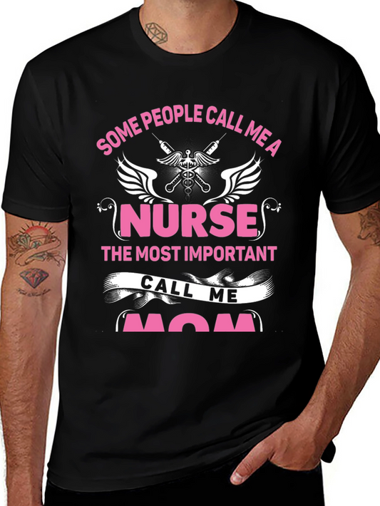 Nurse Mom Graphic T-Shirt - Black
