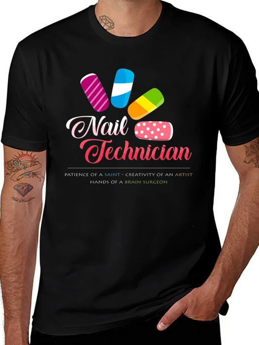 Nail Technician Graphic T-Shirt - Stylish Salon Apparel