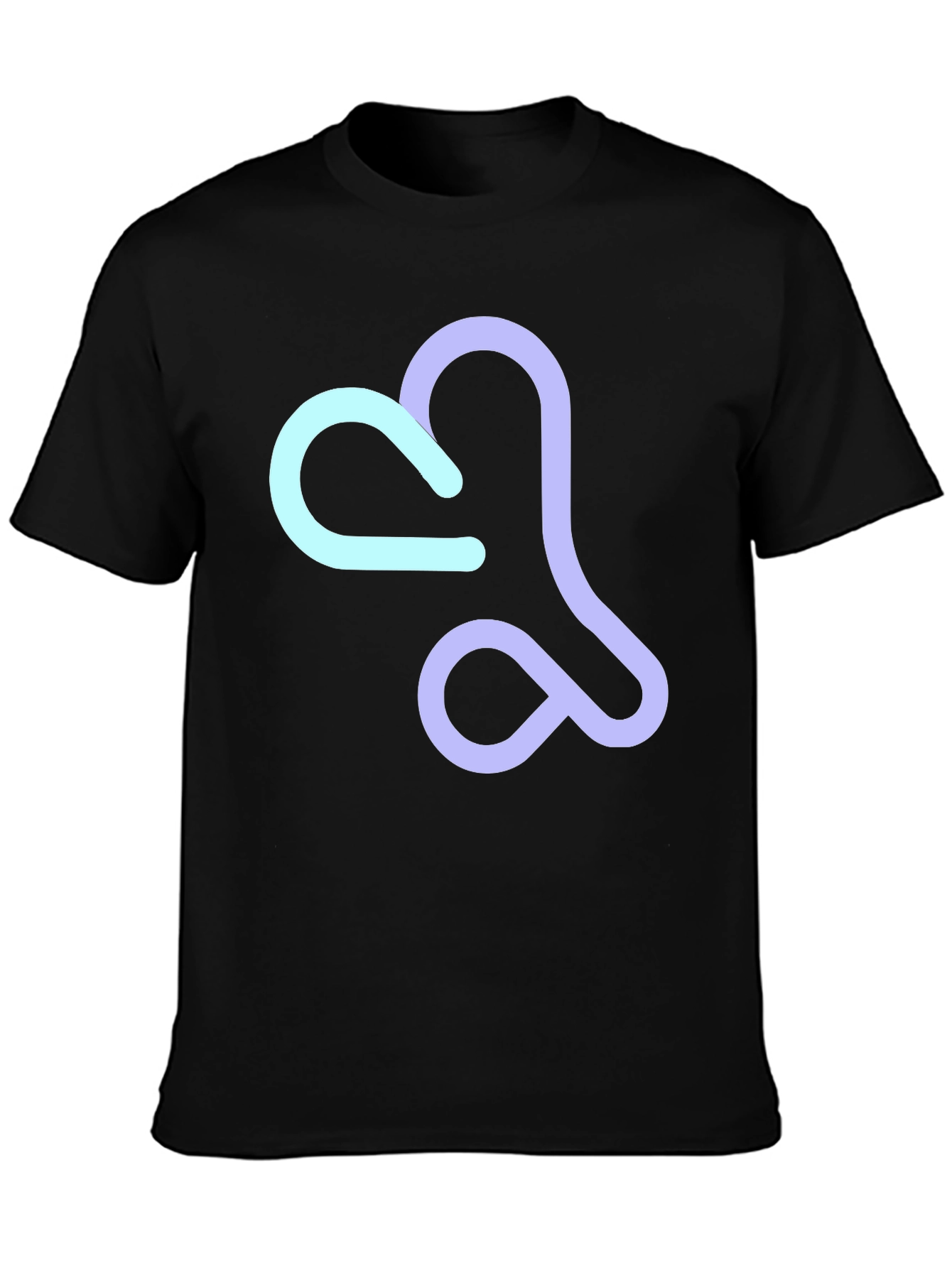 Abstract Heart T-Shirt - Casual Black Tee